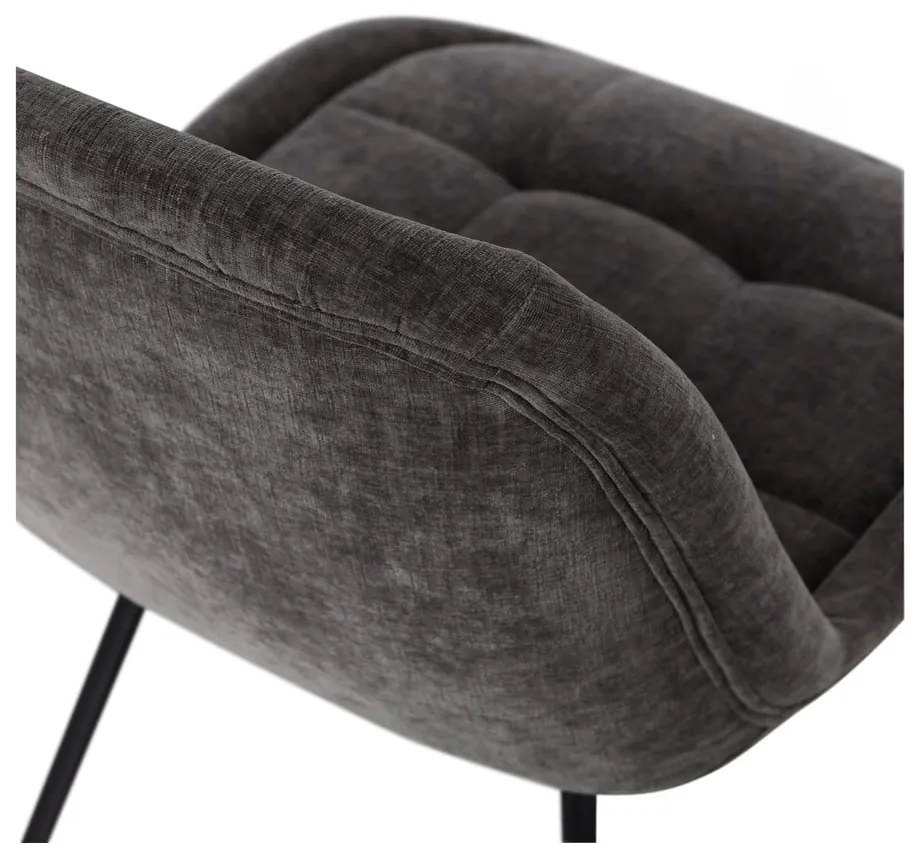 Sivé zamatové jedálenské stoličky v súprave 2 ks Crate – WOOOD