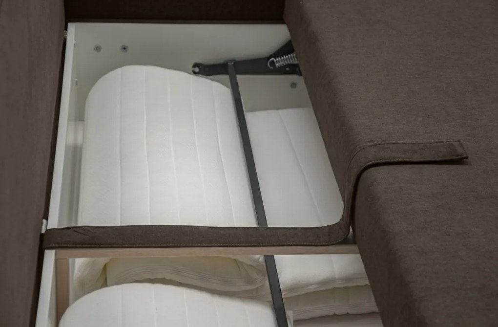 Pohovka rozkladacia na lôžko Genf, gaštanová hnedá látka