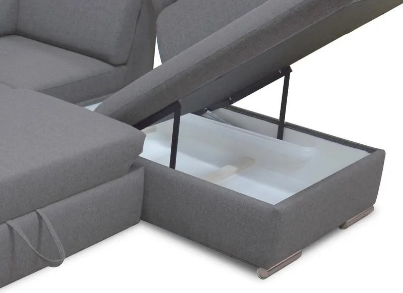 Rohová sedacia súprava Aldon, šedá tkanina, pravý roh