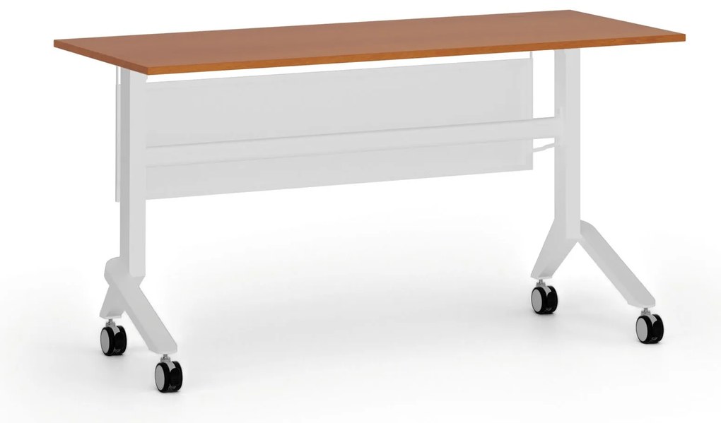 Mobilný stôl PRIMO MOVE, 140x60 cm, biela podnož, čerešňa