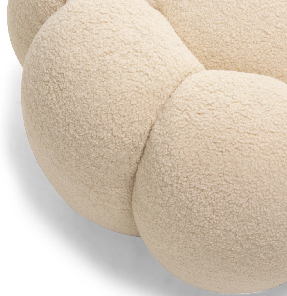 Čalouněný taburet Perugia bouclé béžový