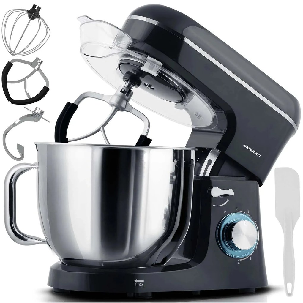 Berdsen 1400 W BD-756 3-v-1 planetárny mixér kuchynský robot 6 l Farba: strieborno-zlatý