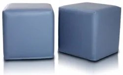 Sedací vak taburetka Block kocka sivá ekokoža TiaHome