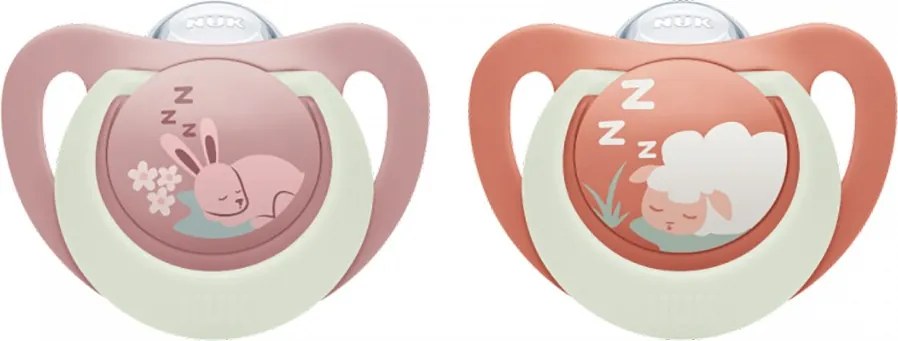 Cumlík NUK First Choice Night 0-6m 2 ks Bunny/Sheep
