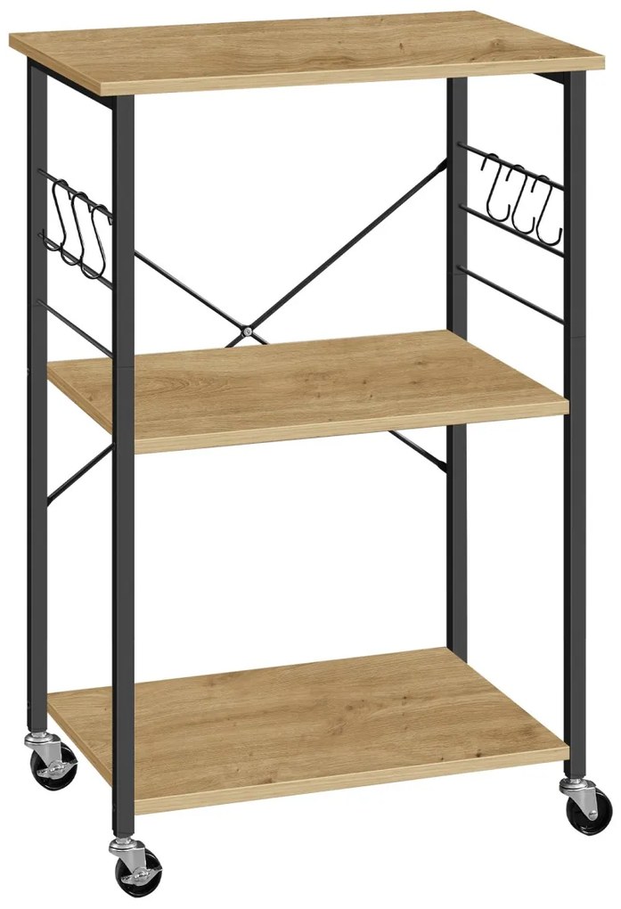 Odkladací stolík na kolieskach s 3 policami TAYLOR ARTISAN 60x40 cm