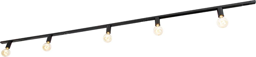 Moderný 1-fázový koľajnicový systém 5-svetlo vrátane E27 objímky čierny - Jeana