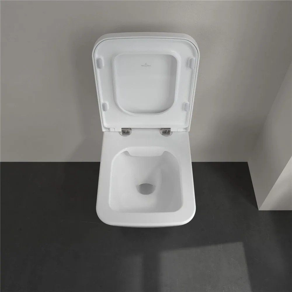 VILLEROY &amp; BOCH Finion závesné WC s hlbokým splachovaním bez vnútorného okraja, 375 x 560 mm, biela alpská, s povrchom CeramicPlus, 4664R0R1