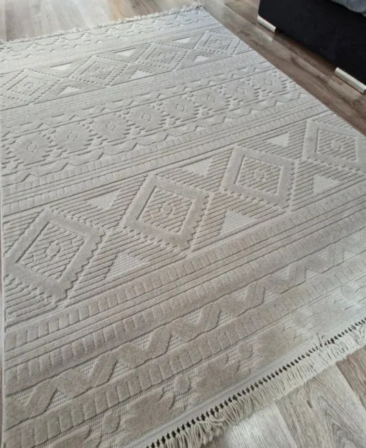 Béžový koberec v boho štýle TWIST BEIGE 23929A – rôzne rozmery Rozmer: 60x100 cm