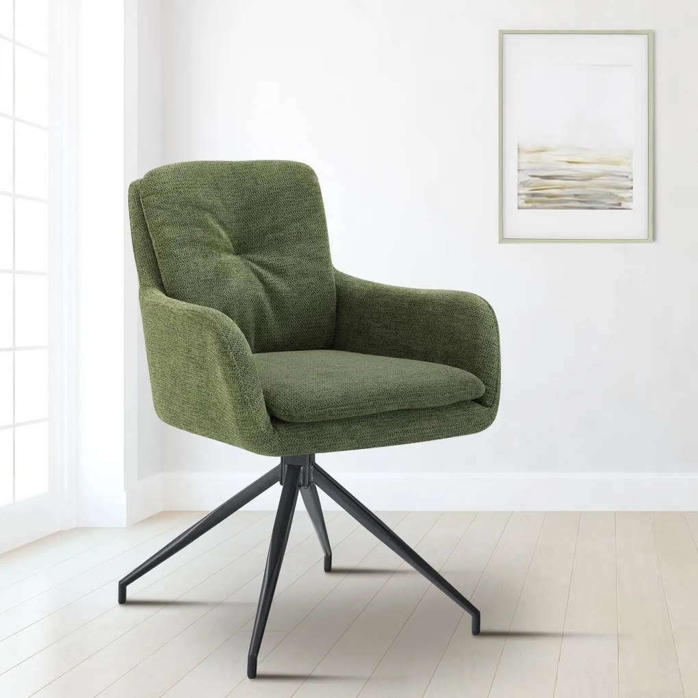 Jedálenská stolička Pickett - látka - zelená