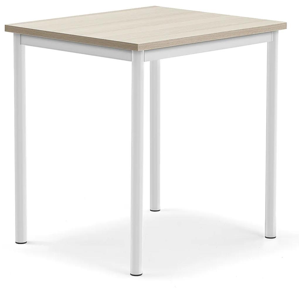Stôl SONITUS PLUS, 700x600x720 mm, akustický HPL - jaseň, biela
