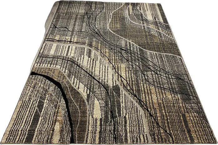 HU Sivý moderný koberec Gallery DREVO Rozmer: 60x110 cm