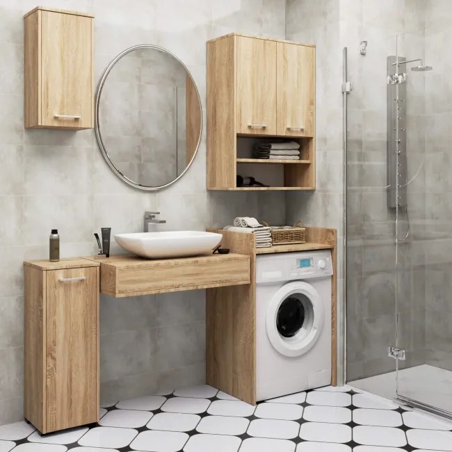 Kúpeľňová skrinka na práčku FIN dub sonoma