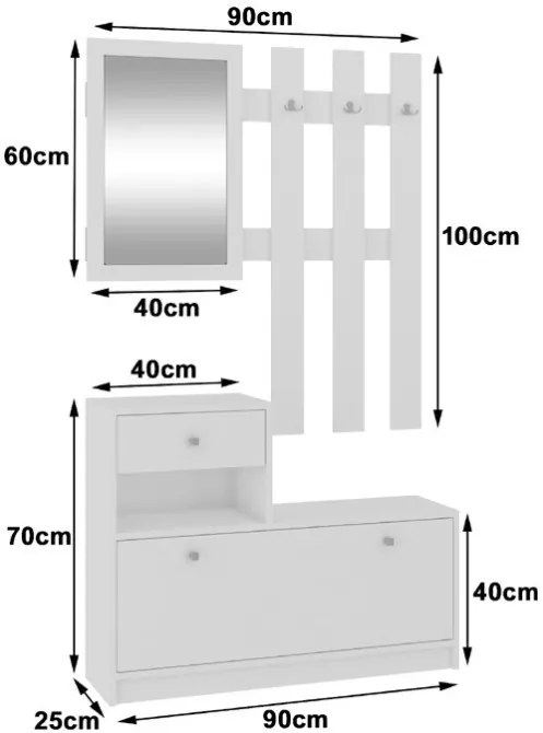 Predsieňová zostava biela