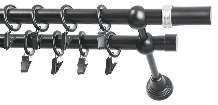 Garniža II stylus fi 19 čierna 160cm cylinder saturn