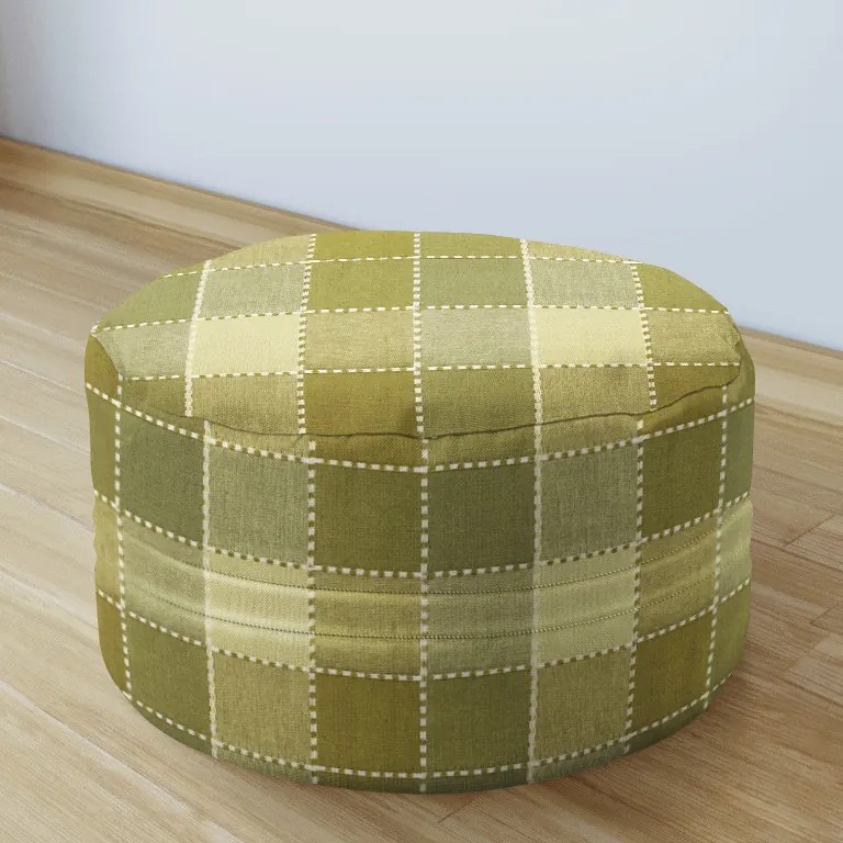 Goldea bavlnený sedacie bobek 50x20cm - kanafas - vzor kocka veľká štep olivová 50 x 20 cm