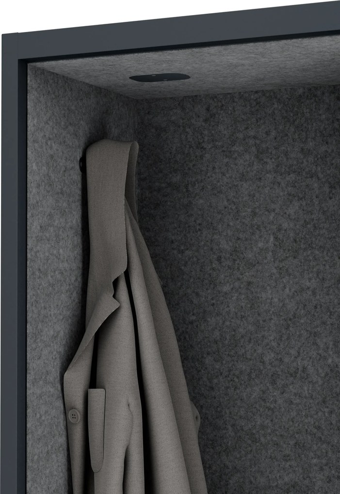 Akustická kabína SALLY MentalBox 600 mm – antracitový korpus, tmavosivé sedadlo