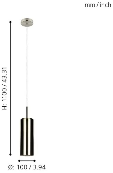 Eglo 98696 - Luster na lanku SELVINO 1xE27/15W/230V