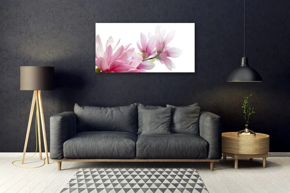 Obraz na skle Magnolie kvet 125x50 cm