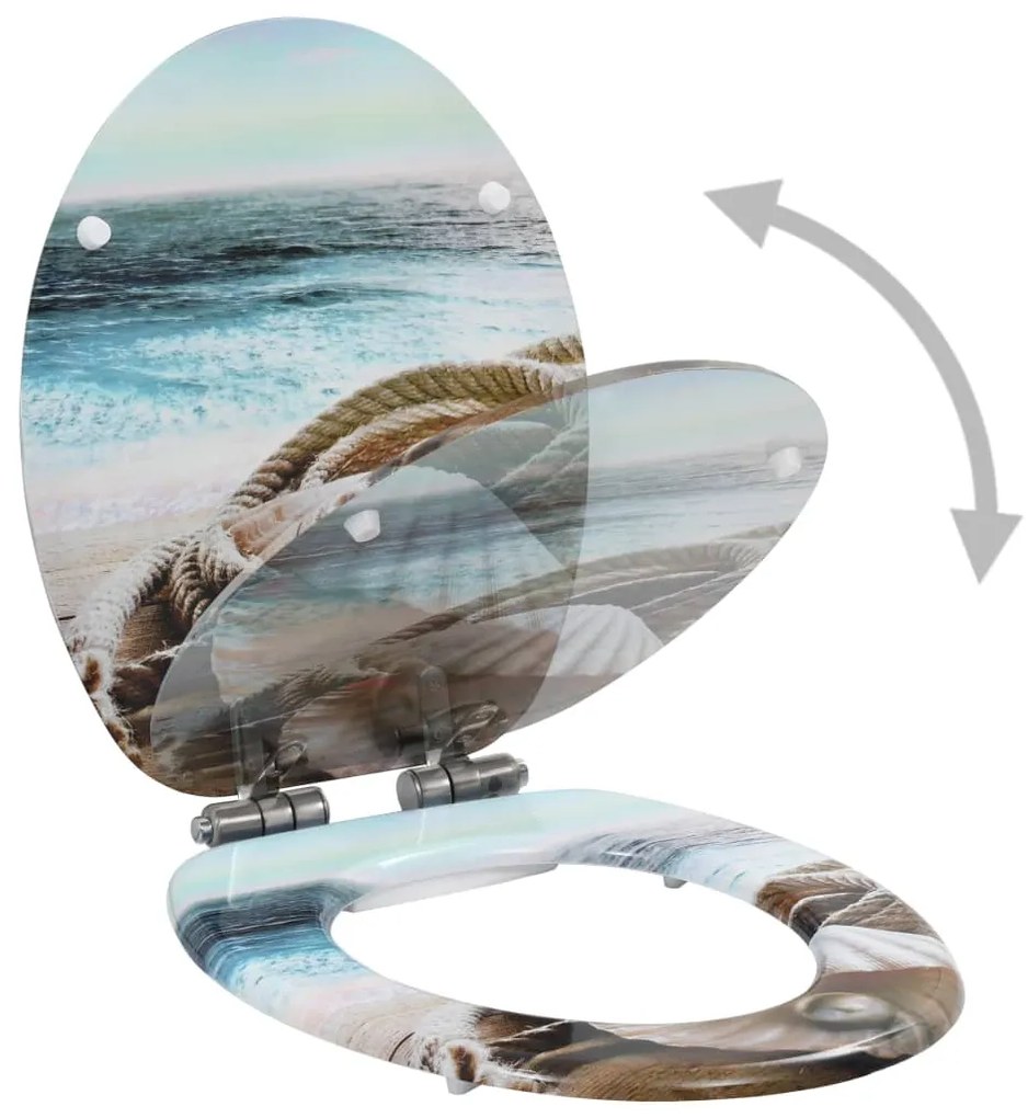 vidaXL WC sedadlo s pomalým sklápaním MDF dizajn mušlí