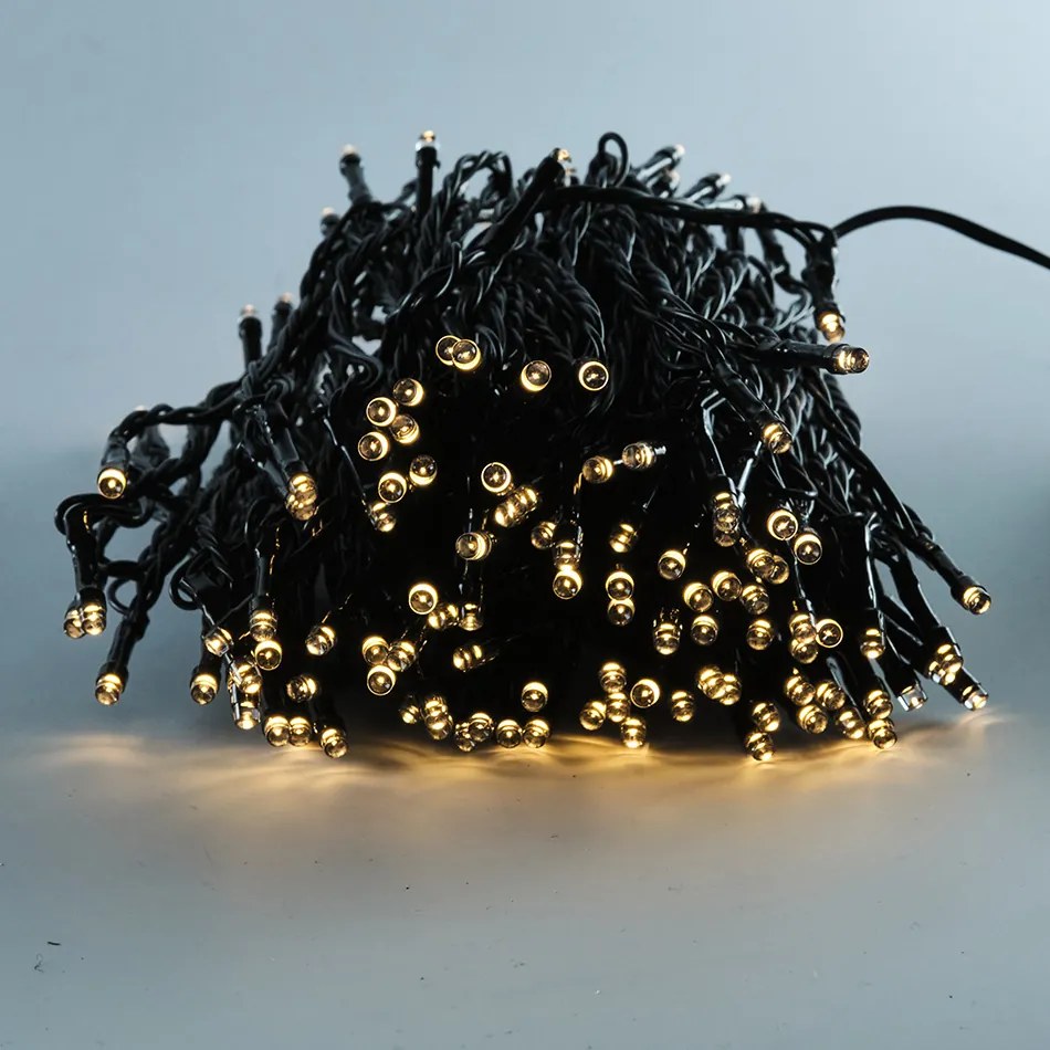 DECOLED Vonkajšia reťaz SOLAR 20 m, teplá biela, 200 diód