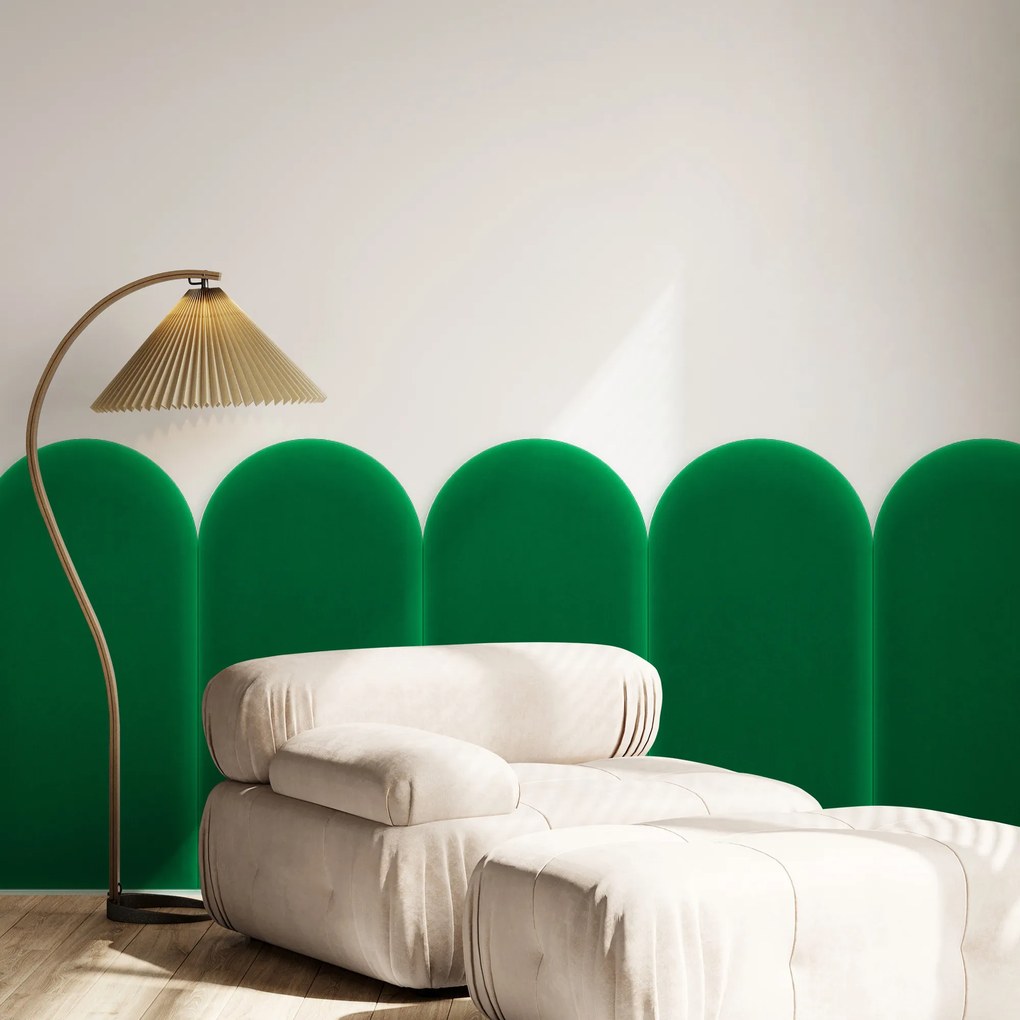 Zamatový čalúnený panel - Oblúk - 30x80cm Farba: Zelená