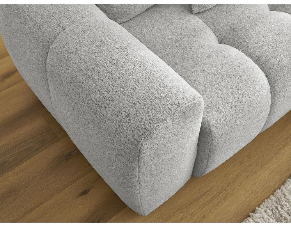 Svetlosivá ženilková rozkladacia/s úložným priestorom rohová pohovka (pravý roh/s leňoškou) Roxelane – Bobochic Paris