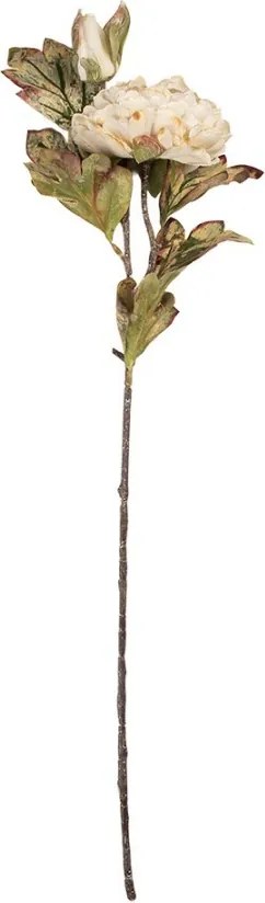 Dekorácia biela umelá kvetina pivonka - 12*10*77 cm