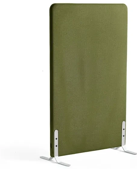 Paraván ZONE, 1360x800x46 mm, látka Hush, biele nožičky, forest green