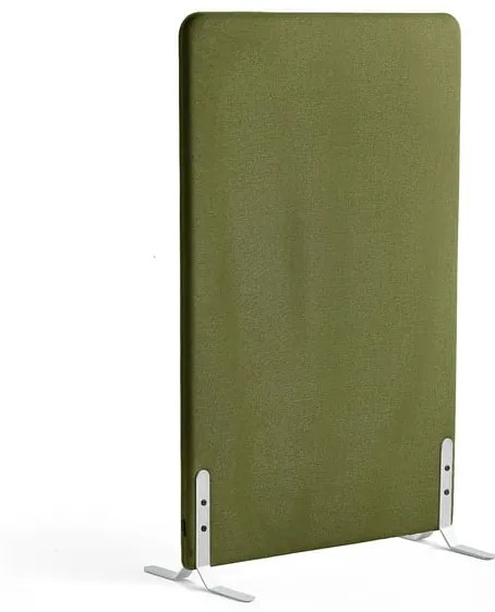 Paraván ZONE, 1360x800x46 mm, látka Hush, biele nožičky, forest green