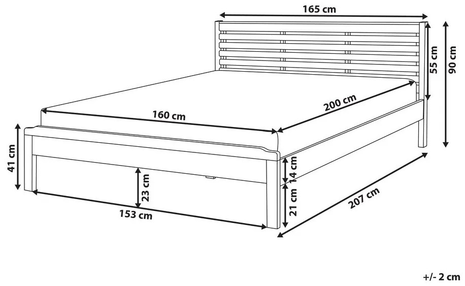 Manželská posteľ 160 cm CAROC (hnedá). Vlastná spoľahlivá doprava až k Vám domov. 1007193