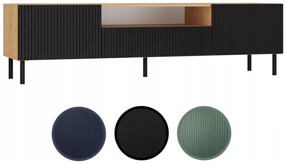 TV stolík KAMA 160 cm dub artisan/čierny