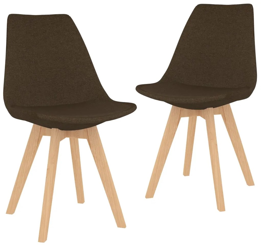 vidaXL Jedálenské stoličky 2 ks, hnedé, látka