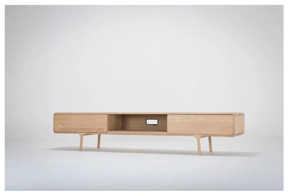 TV komoda z masívneho dubového dreva s 2 zásuvkami Gazzda Fawn