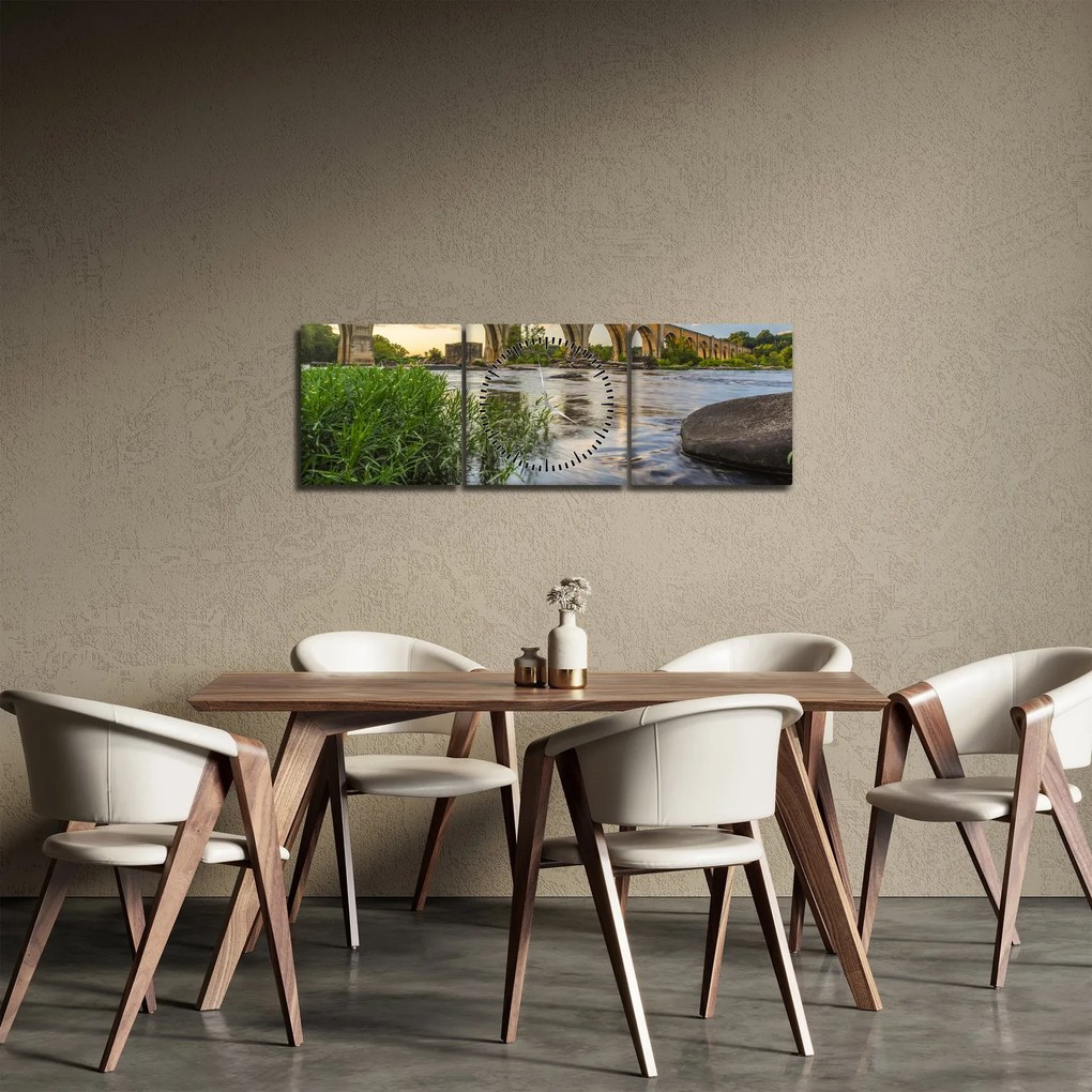 Obraz - Richmondský železničný most (s hodinami) (90x30 cm)