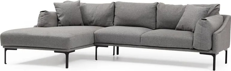 Sivá rohová pohovka Artie Leo, ľavý roh