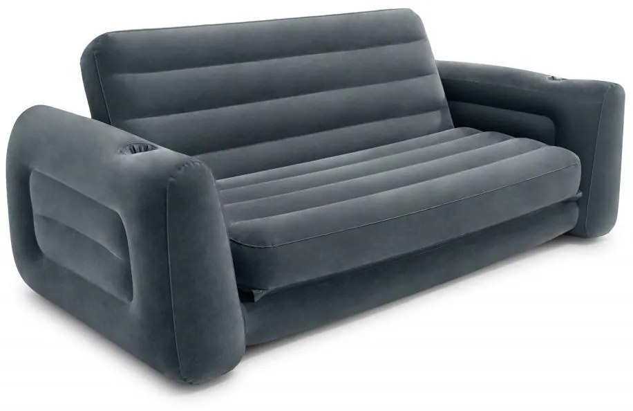 Rozkladací nafukovací gauč 2v1 v tmavosivej farbe