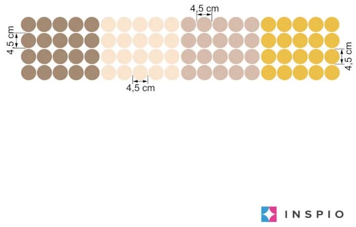 Nálepky na stenu - Bodky v hnedej a horčicovej farbe