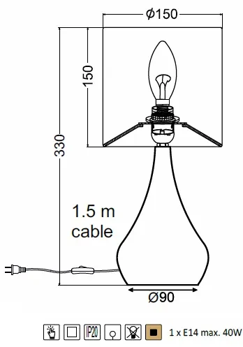 ACA DECOR Stolná lampa BELLATRIS, stmievateľná dotykom, ružová farba