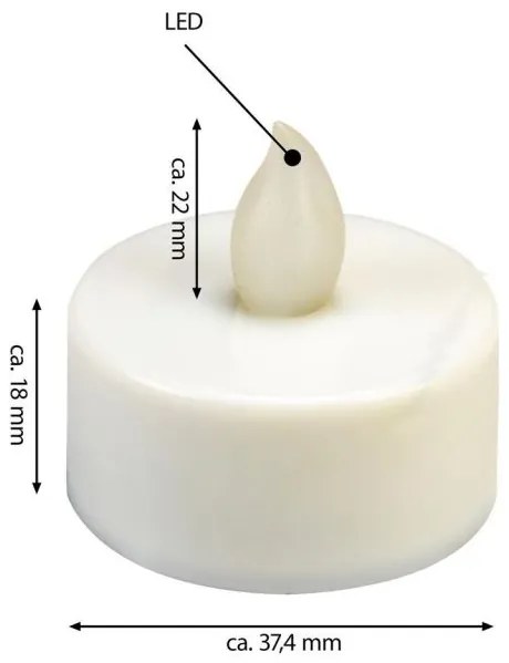 Nexos 64196 Dekoratívna LED sada - 4 sviečky - biela