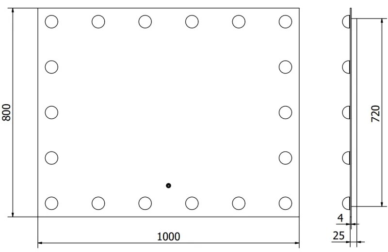 Mexen Dona, LED kúpeľňové zrkadlo s podsvietením 100 x 80 cm, 6000K, ochrana proti zahmlievaniu, 9818-100-080-611-00