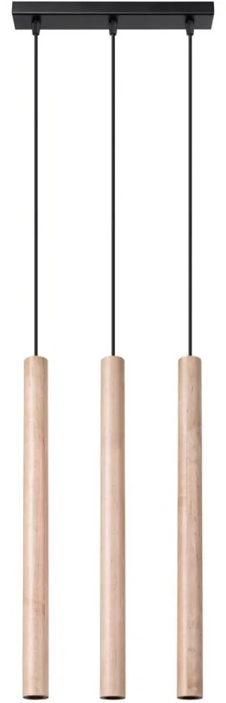 Sollux SL.1267 - Luster na lanku PASTELO 3xG9/8W/230V drevo