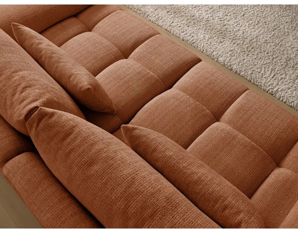 Ženilková pohovka v tehlovej farbe 264 cm Ivane – Bobochic Paris