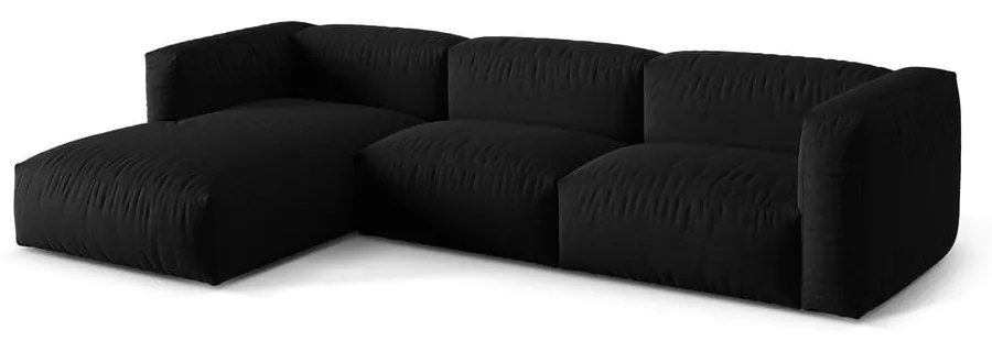 Čierna modulárna rohová pohovka (ľavý roh) Martina – Micadoni Home