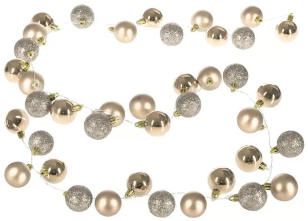 Vianočná svetelná reťaz s bankami 2m zlatá