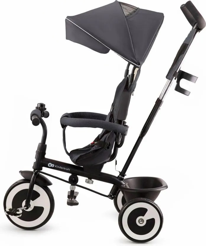 Detská trojkolka na tlačenie s otočným sedadlom ASTON – sivá