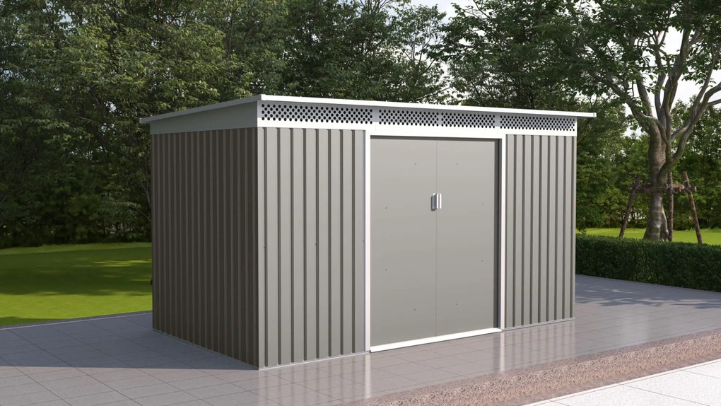 Záhradný domček G21 GRAH 700 - 340 x 206 cm, metalický šedý