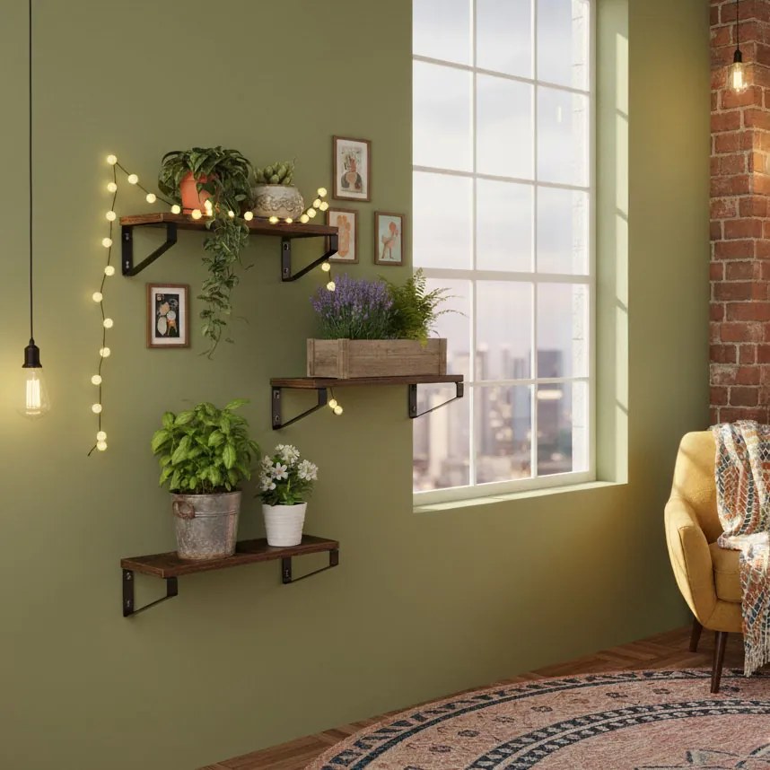 ModernHome Sada 3 poličiek na kvety - ModernHome