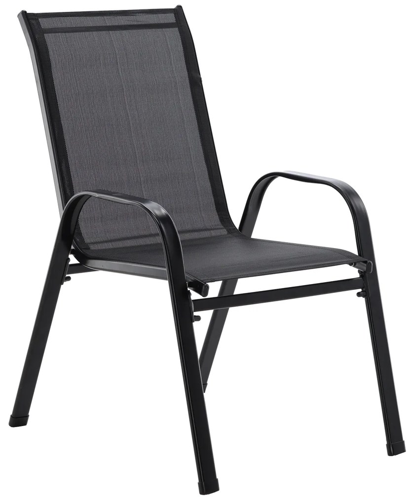 Balkónový set: 2 Stoličky a stolík - čierny