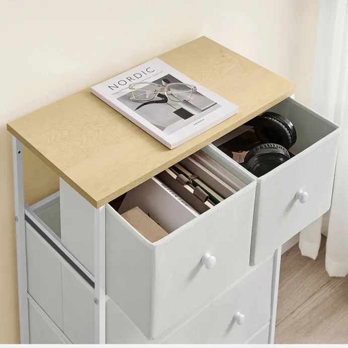 Autronic BONTEC Komoda 56x30x93cm, kov, šedá, AUK-E1051 GREY Farba: Biela