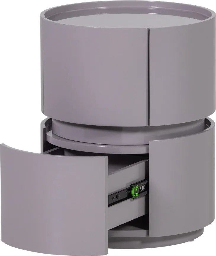 Svetlosivý lesklý nočný stolík Lunex – WOOOD